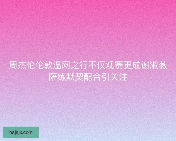 周杰伦伦敦温网之行不仅观赛更成谢淑薇陪练默契配合引关注