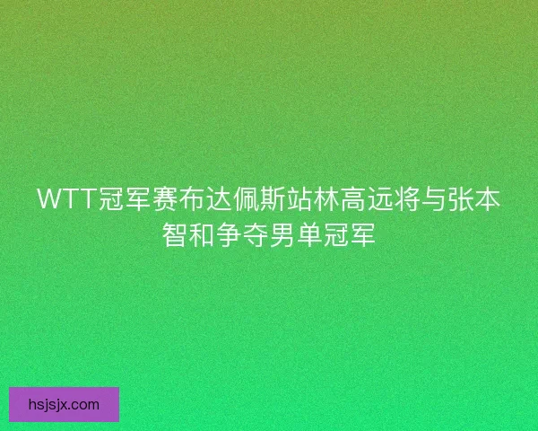 WTT冠军赛布达佩斯站林高远将与张本智和争夺男单冠军