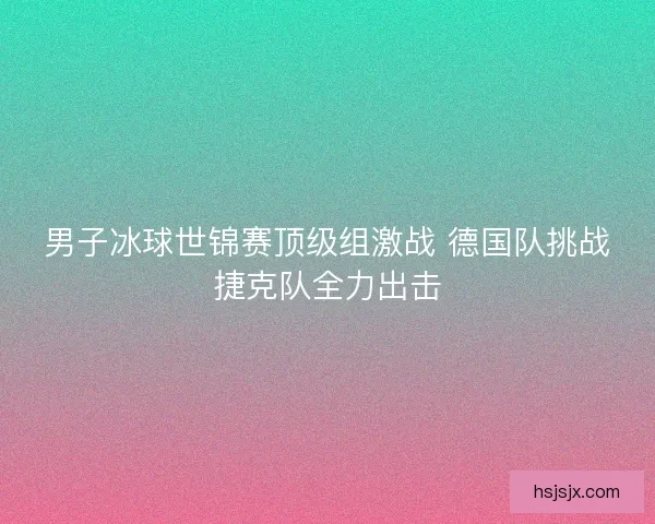 男子冰球世锦赛顶级组激战 德国队挑战捷克队全力出击